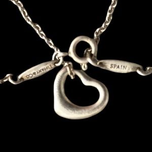Authentic Tiffany & Co Elsa Peretti silver heart pendant 16” chain